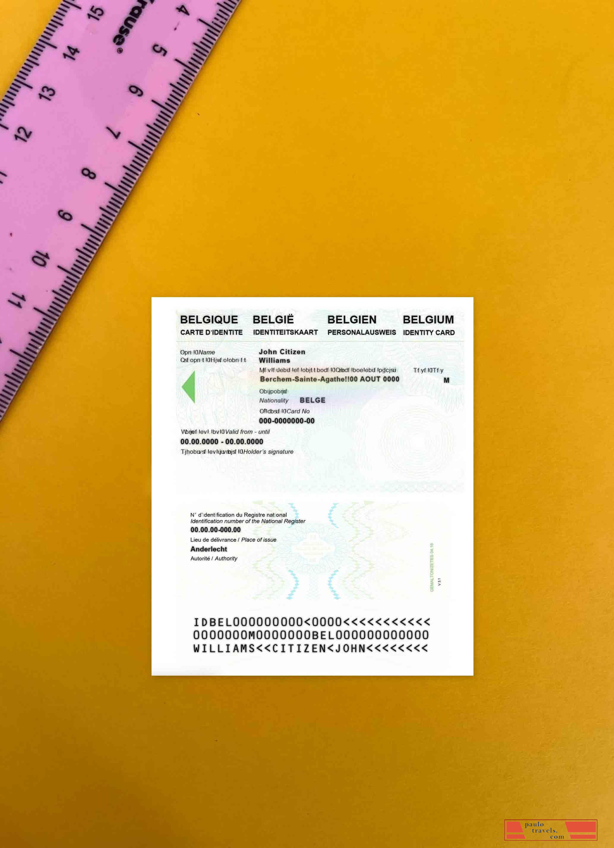 Belgium Identity card photolook PSD template